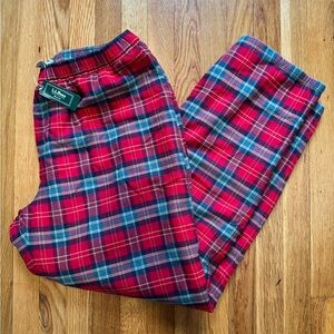 NWT L.L. Bean Men’s XL Reg Cotton Fleece Lined Flannel Nautical Red Pant
